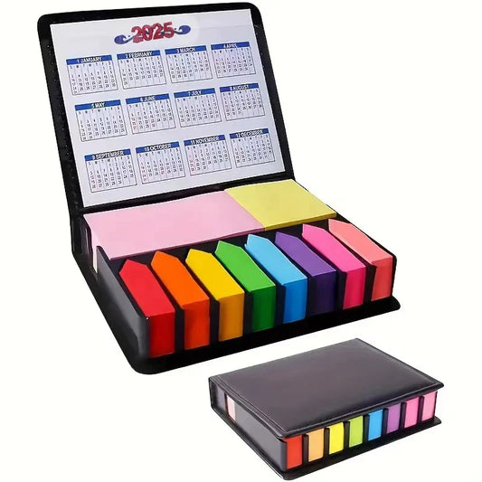 1 Set of Colorful Convenience Stickers Organization Multi-Color Stickers Set Leather Packaging Box Calendar 2025 and More