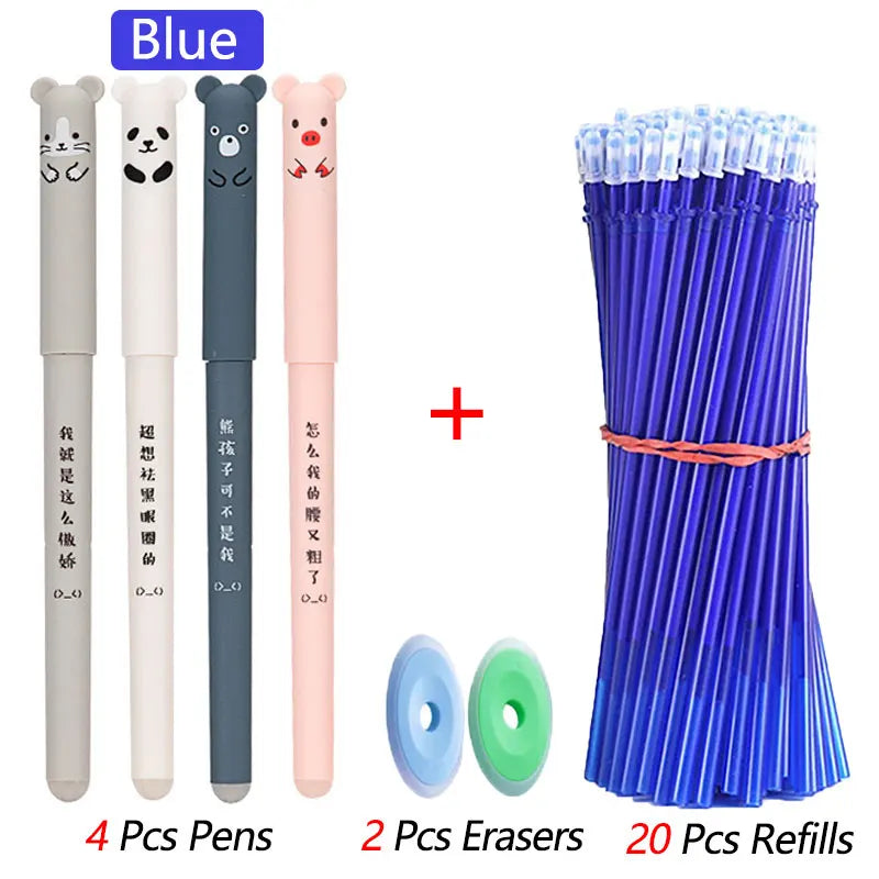 26pcs Erasable Gel Pen Set Back to School Pens For Writing Kawaii School Supplies Stationery Cheap Items with Free Shipping