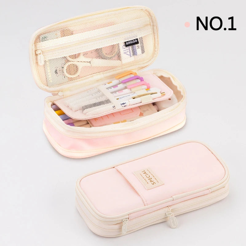 Creative pencil case Large Capacity Double Layers CPC Certification Safe Material School case Pouch Stationery for Girls