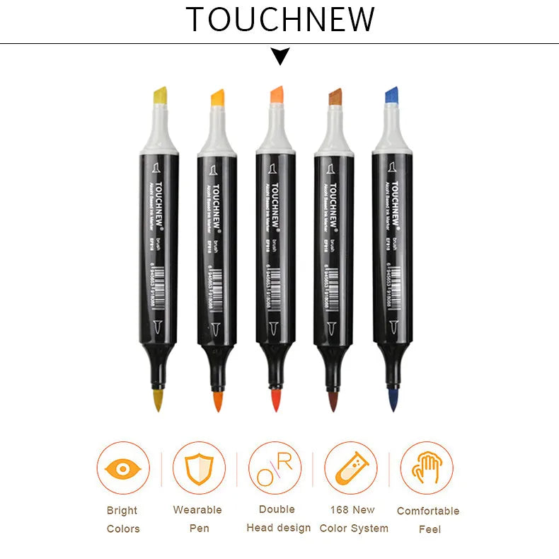 TOUCHNEW Sketching markers Soft brush Marker pen set  brush marker alcohol-based marker comic drawing animation art supplies