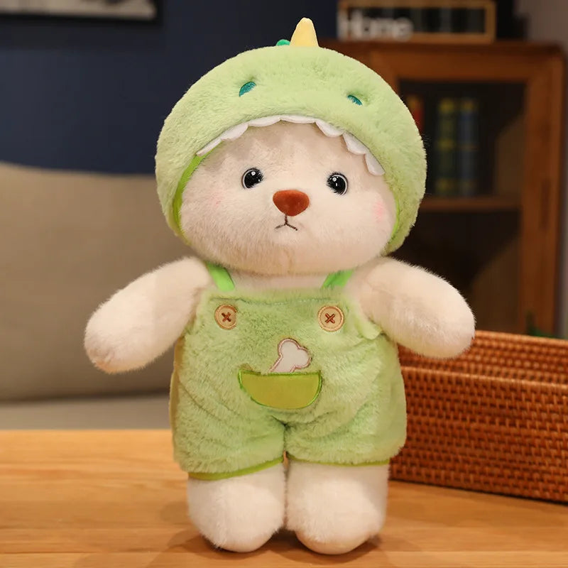 Promotion Kawaii Green  Jointed Bear Cosplay Panda Doll Plush Toy Cartoon  Animal Plushie Throw Pillow Birthday Gift Home Decor