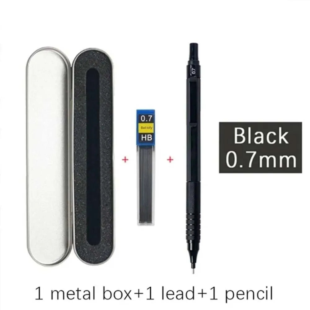 High Quality Metal Mechanical Pencil Set, 0.5 0.7  mm Mechanical Pencil, Suitable for Drawing, Office