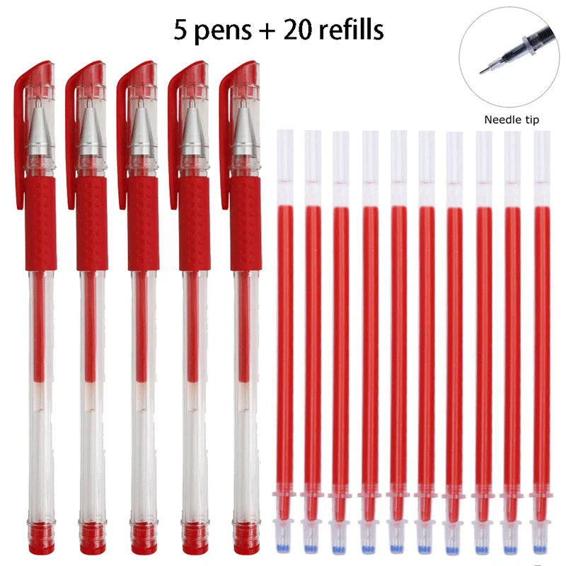 12/100 Pcs Ballpoint Pen + Refill Set Black Blue Red Ink Bullet 0.5mm Gel Pen School&Office Supplies Stationery Writing Tool