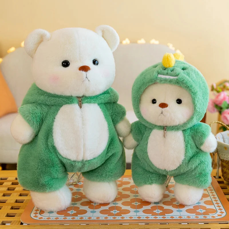 Promotion Kawaii Green  Jointed Bear Cosplay Panda Doll Plush Toy Cartoon  Animal Plushie Throw Pillow Birthday Gift Home Decor