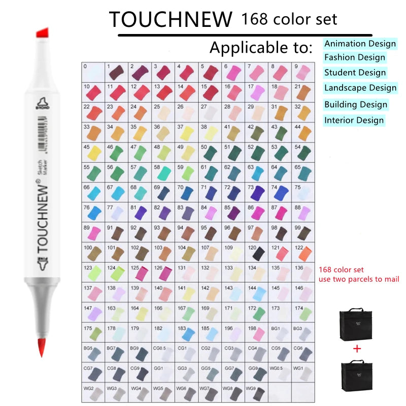 TOUCHNEW Sketching markers Soft brush Marker pen set  brush marker alcohol-based marker comic drawing animation art supplies