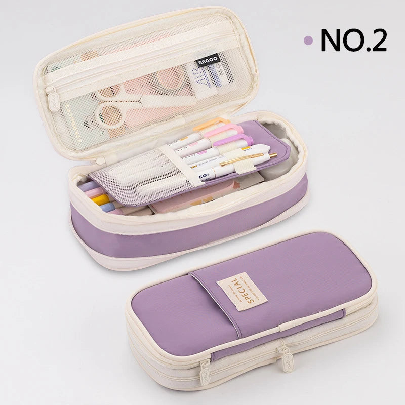 Creative pencil case Large Capacity Double Layers CPC Certification Safe Material School case Pouch Stationery for Girls