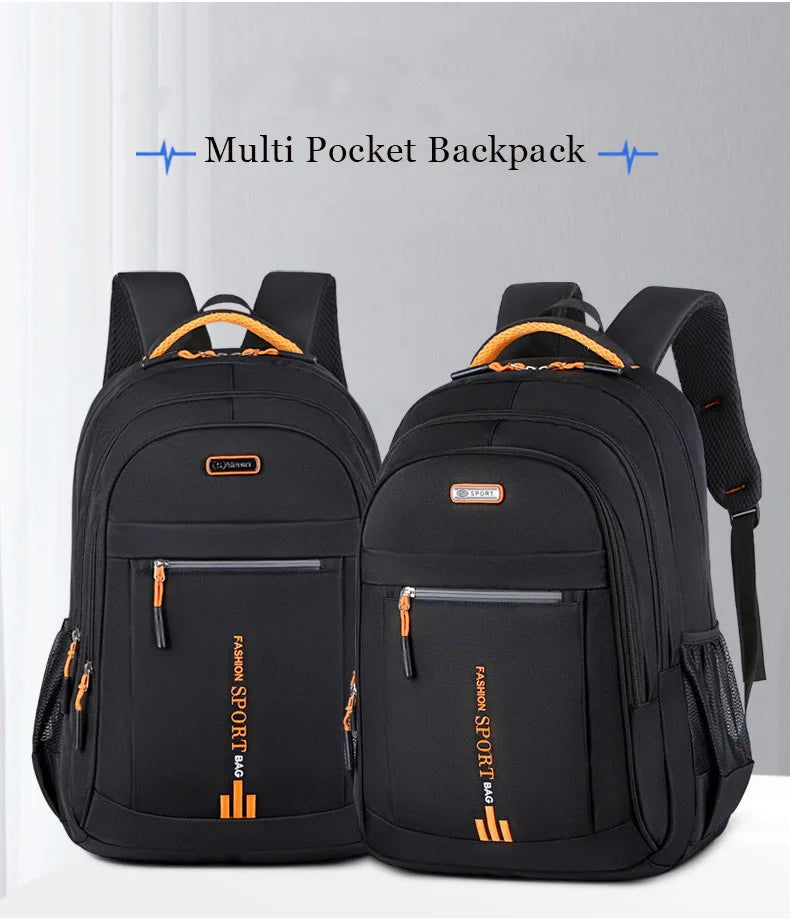 Backpack Men's Women's Oxford Cloth Backpack High Capacity Junior High School Student Schoolbag Men's Travel Backpack