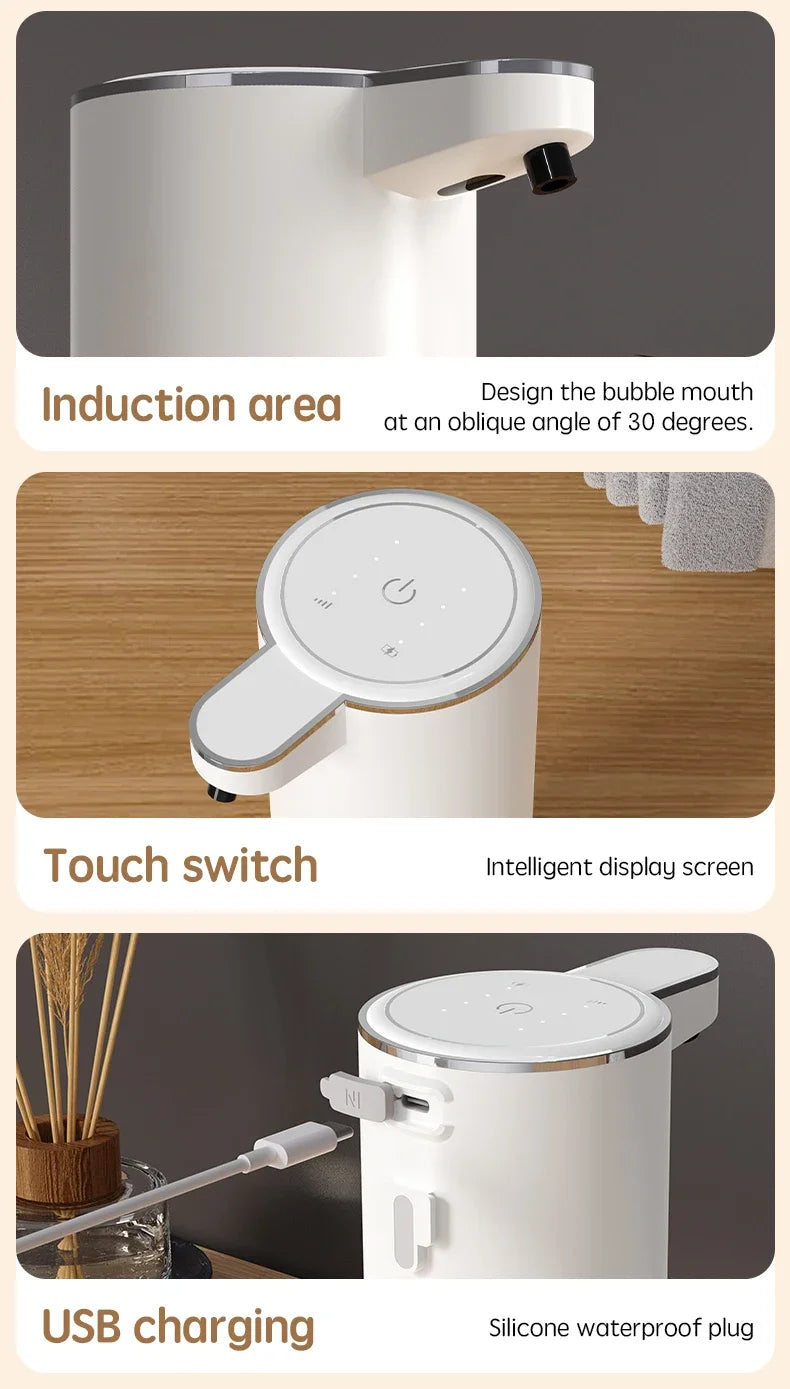 Xiaomi Automatic Soap Dispenser For Bathroom Accessories Automatic Liquid Soap Dispenser 360ML TYPE-C White 4 Level Foam Soap