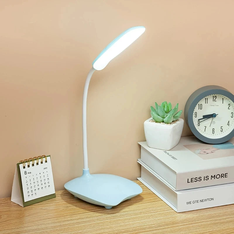 Portable Office Touch Dimming Table Lamp Rechargeable Battery LED Stand Bedroom Eye Protection Reading Desk Lamp Small Book Lamp