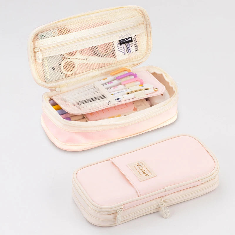 Creative pencil case Large Capacity Double Layers CPC Certification Safe Material School case Pouch Stationery for Girls