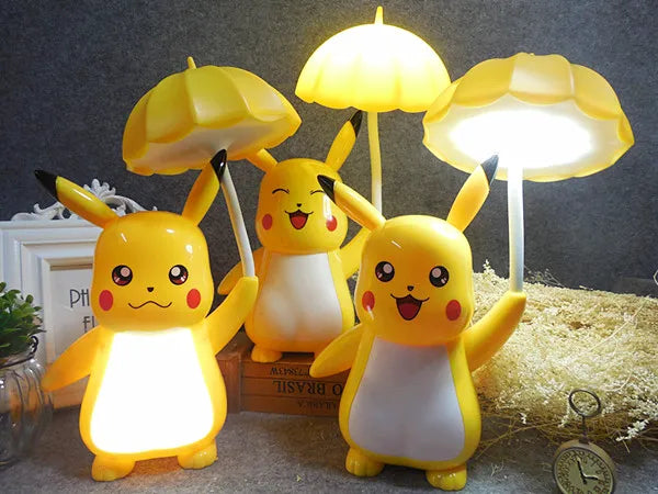 New Genuine Pokemon Pikachu Desk Lamp 3 Gears Adjustable Light USB Charging LED Eye Protection Night Light Kids Study Supplies