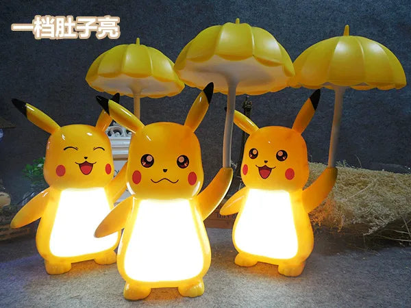 New Genuine Pokemon Pikachu Desk Lamp 3 Gears Adjustable Light USB Charging LED Eye Protection Night Light Kids Study Supplies