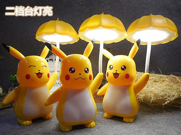 New Genuine Pokemon Pikachu Desk Lamp 3 Gears Adjustable Light USB Charging LED Eye Protection Night Light Kids Study Supplies