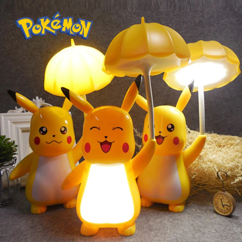 New Genuine Pokemon Pikachu Desk Lamp 3 Gears Adjustable Light USB Charging LED Eye Protection Night Light Kids Study Supplies