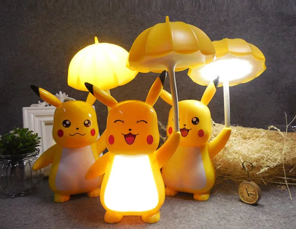 New Genuine Pokemon Pikachu Desk Lamp 3 Gears Adjustable Light USB Charging LED Eye Protection Night Light Kids Study Supplies