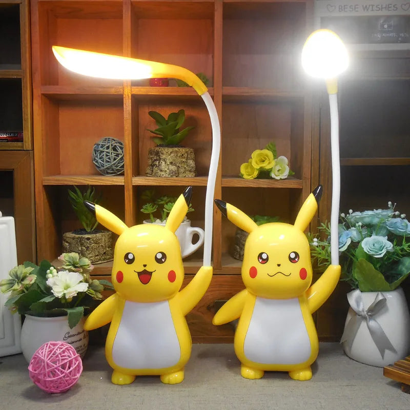 New Genuine Pokemon Pikachu Desk Lamp 3 Gears Adjustable Light USB Charging LED Eye Protection Night Light Kids Study Supplies